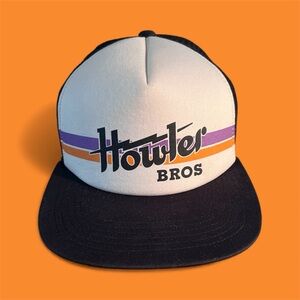 Howler Brothers Black Mesh Cap‎ Electric Stripe Trucker Hat. Adjustable Snapback